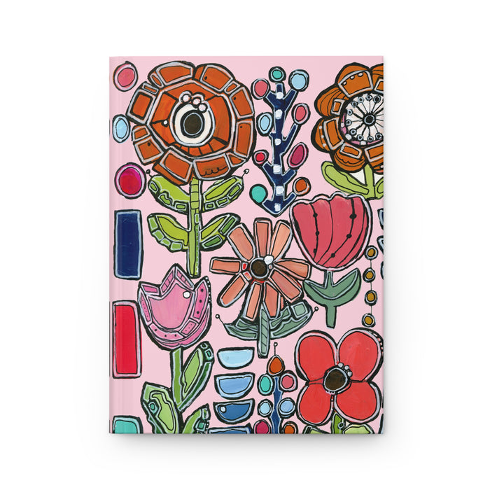Floral Doodles Hardcover Journal — Pink Garden Lined Notebook