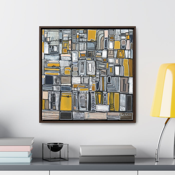 The Industrial District Framed Canvas Print