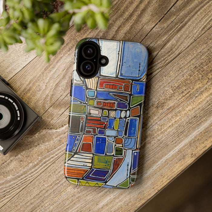 Abstract Mosaic Tough Phone Case — Colorful Geometric  Protective Cover