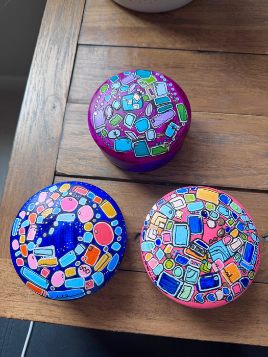 Pink Memory Vessel- original hand painted ceramic
