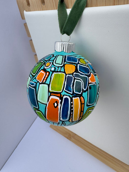 "Retro Futurism" Glass Ornament