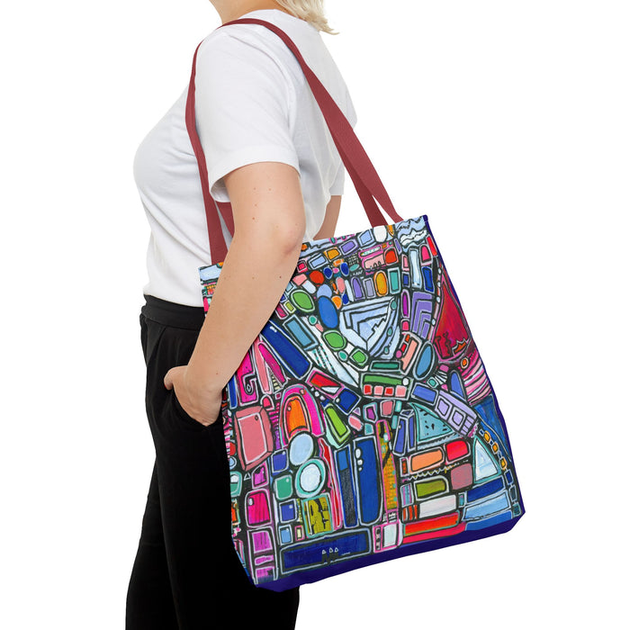 Abstract Colorblock Tote Bag — Vibrant Geometric Art Print