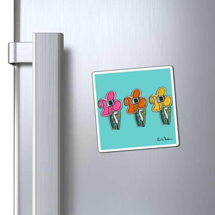 Retro Floral Magnet - Colorful Kitchen Fridge Decor