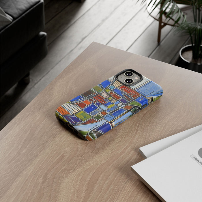 Abstract Mosaic Tough Phone Case — Colorful Geometric  Protective Cover