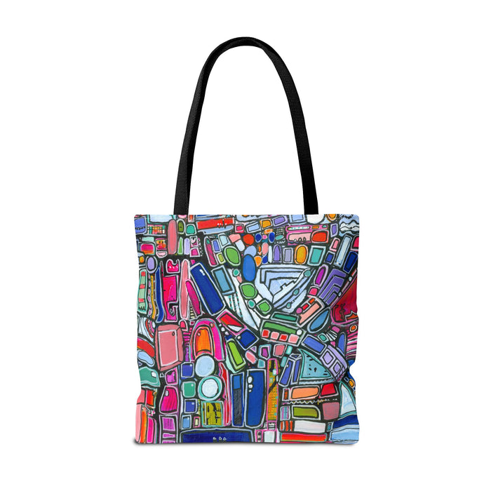 Abstract Colorblock Tote Bag — Vibrant Geometric Art Print