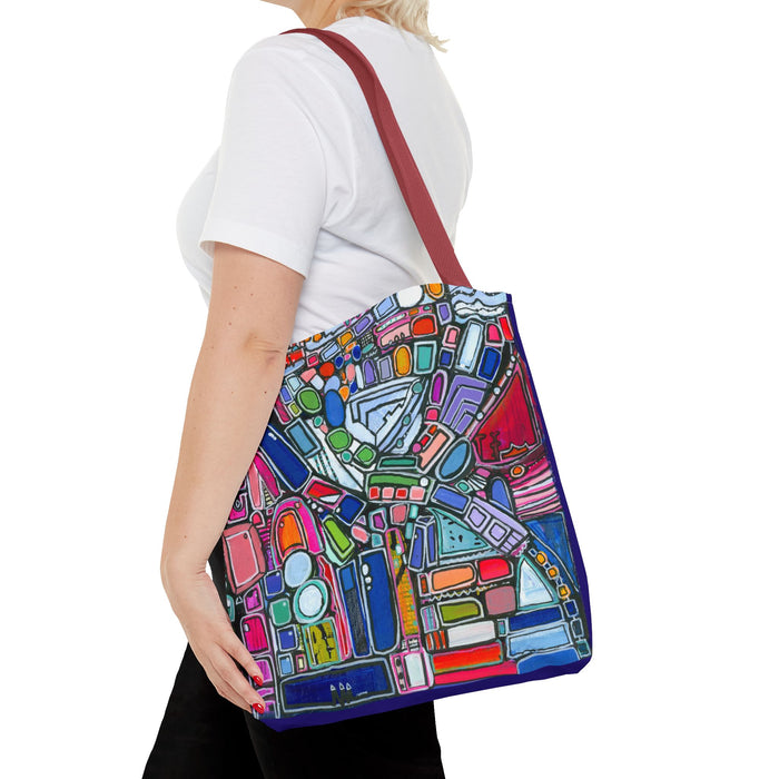 Abstract Colorblock Tote Bag — Vibrant Geometric Art Print