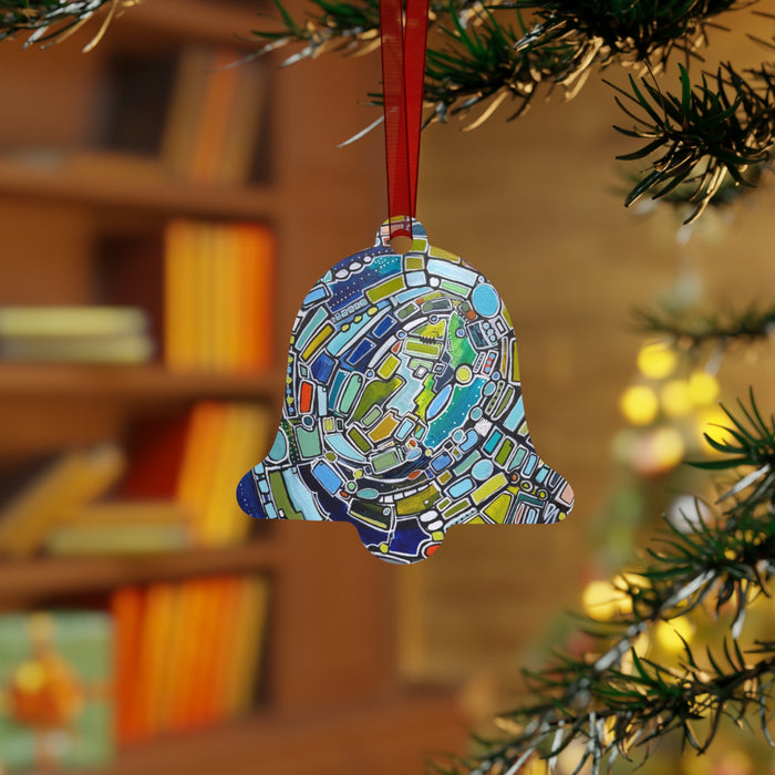 "Green Vortex" Metal Ornament