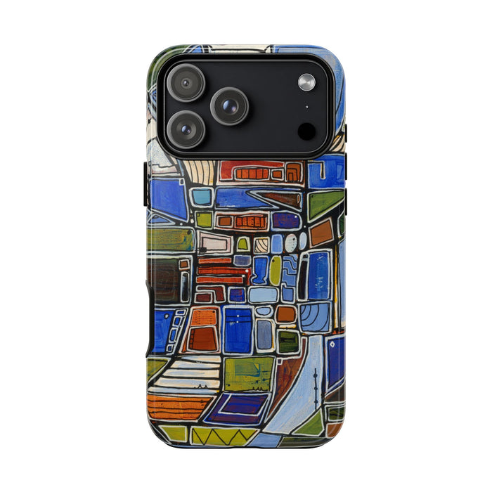 Abstract Mosaic Tough Phone Case — Colorful Geometric  Protective Cover