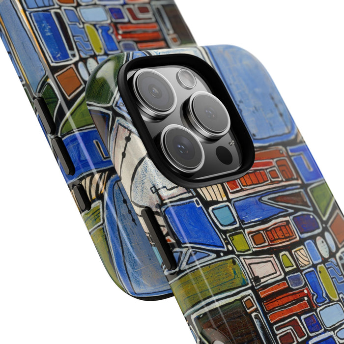 Abstract Mosaic Tough Phone Case — Colorful Geometric  Protective Cover