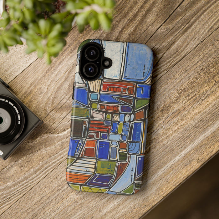 Abstract Mosaic Tough Phone Case — Colorful Geometric  Protective Cover