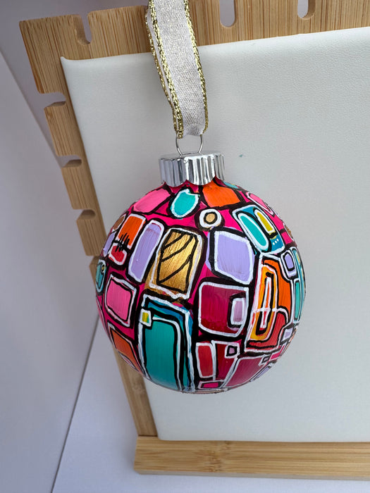 “Bubblegum” Glass Ornament