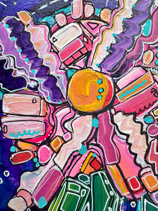 Space Floral- Original Painting by Leah Nadeau