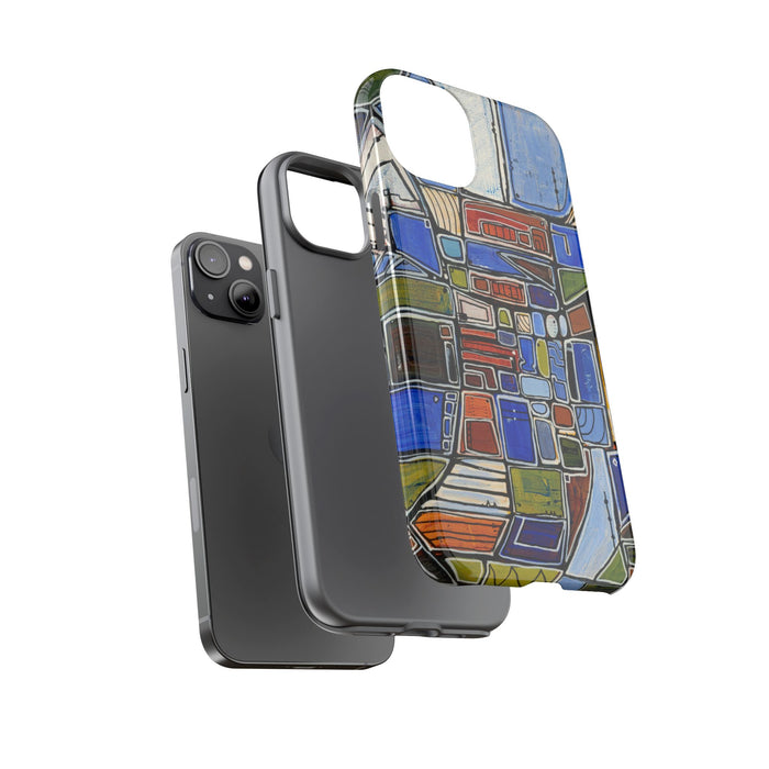 Abstract Mosaic Tough Phone Case — Colorful Geometric  Protective Cover