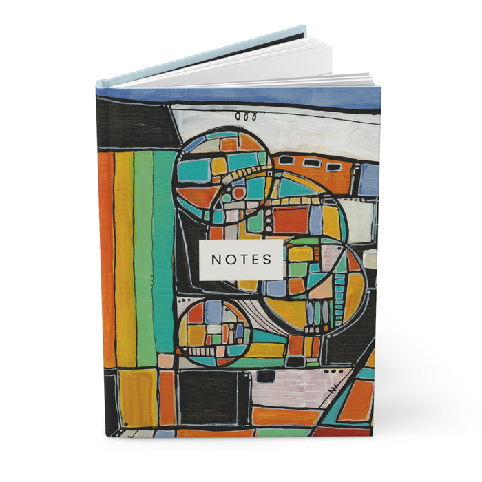 Abstract Geometric Notes Hardcover Journal — Colorful Modern Art Notebook