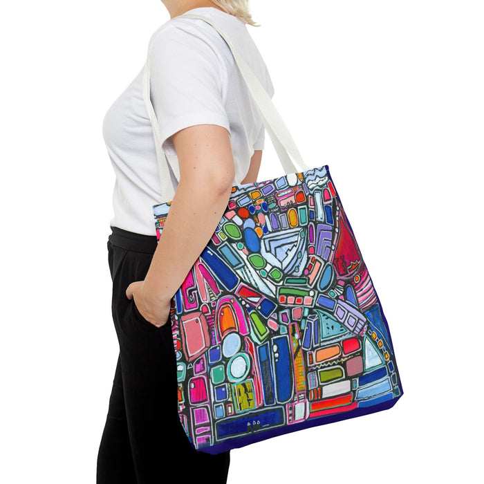 Abstract Colorblock Tote Bag — Vibrant Geometric Art Print