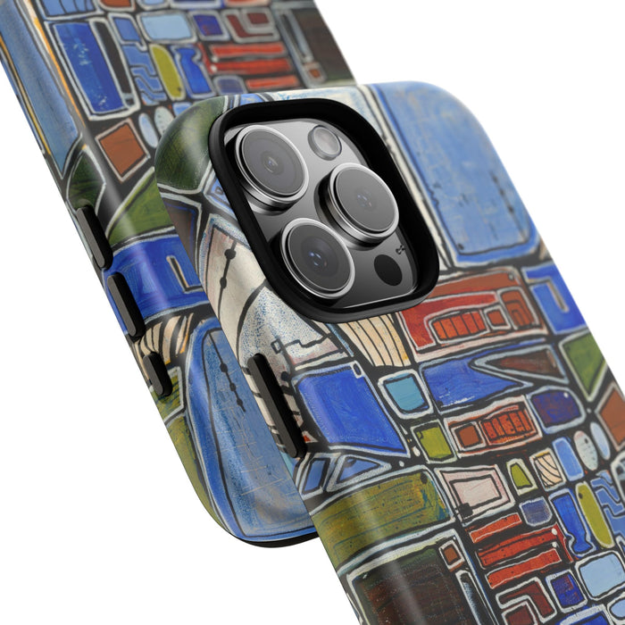 Abstract Mosaic Tough Phone Case — Colorful Geometric  Protective Cover