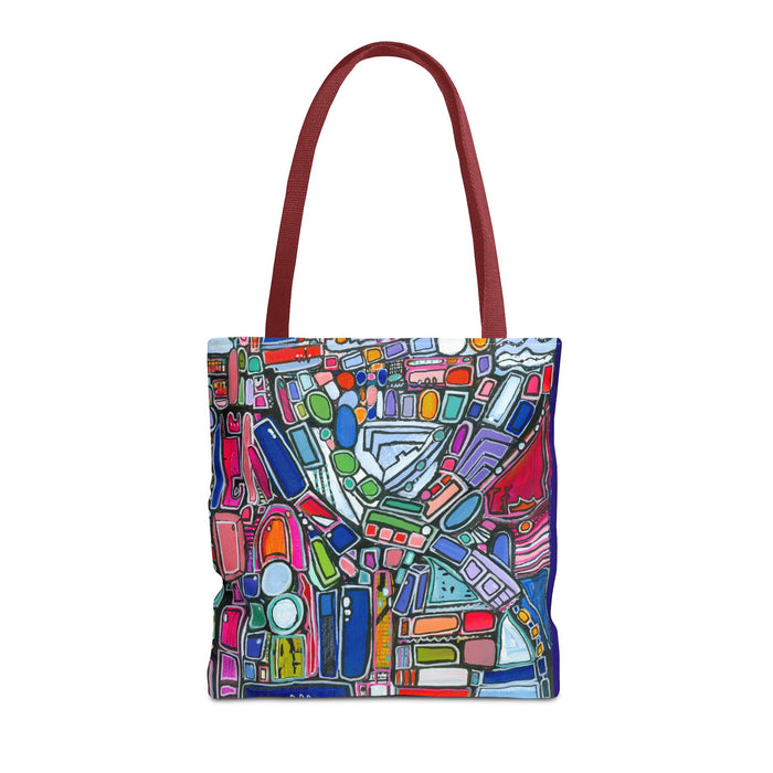 Abstract Colorblock Tote Bag — Vibrant Geometric Art Print