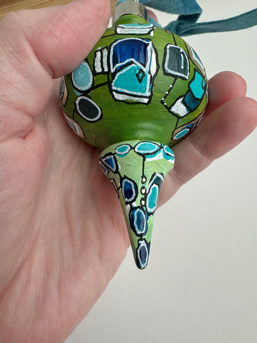 Green and Blue Ceramic Ornament