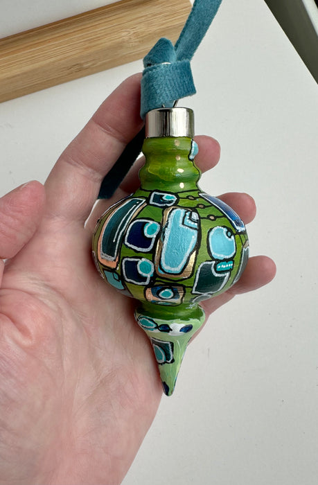 Green and Blue Ceramic Ornament