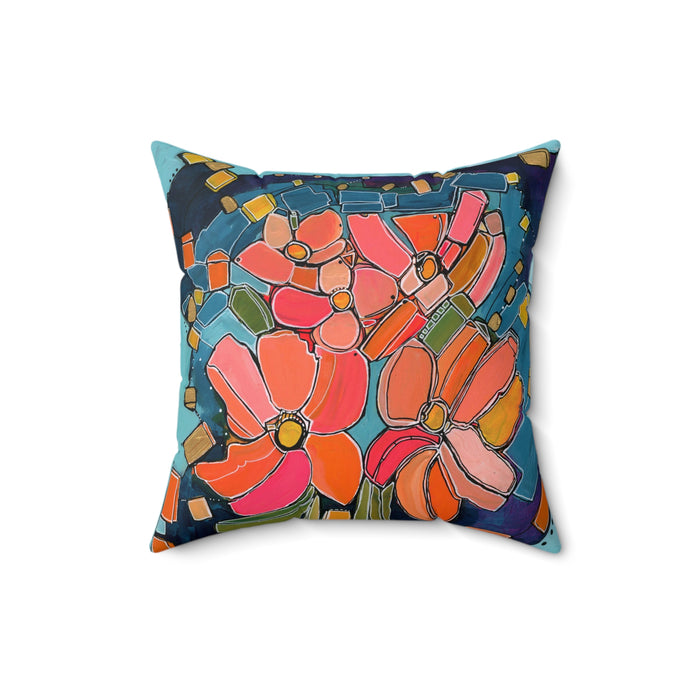 Fireflies and Daisies Throw Pillow