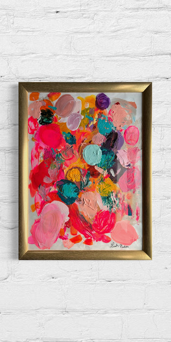 “Perseverance in Pink” Artist Palette - Framed in gold