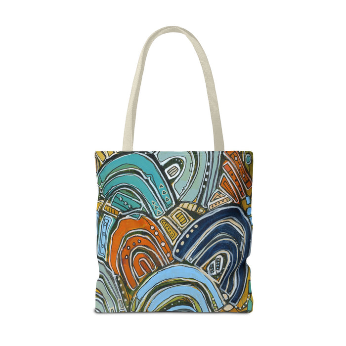 "Tsunami Mid Mod" Tote Bag|  Abstract Colorful Arches Tote Bag | Geometric Pattern, Boho Art Print