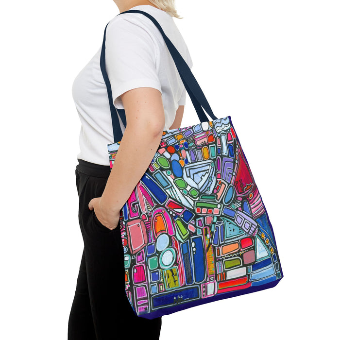 Abstract Colorblock Tote Bag — Vibrant Geometric Art Print
