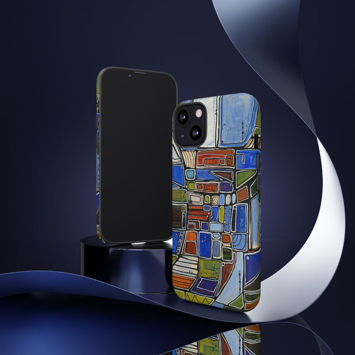 Abstract Mosaic Tough Phone Case — Colorful Geometric  Protective Cover