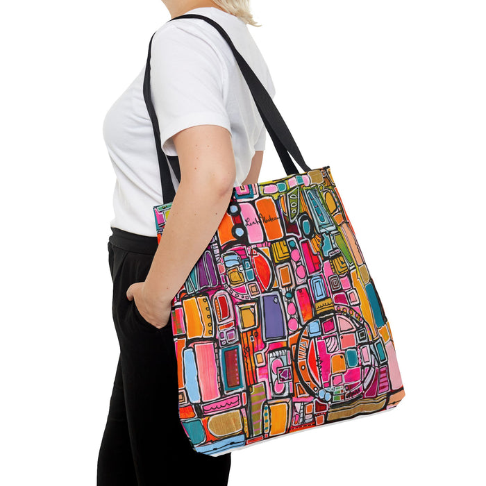 Pink Pony Club Colorful Abstract Tote Bag, Art-Inspired Shopping Bag, Eco-Friendly Carry All, Gift for Art Lovers, Beach Bag, Everyday Use