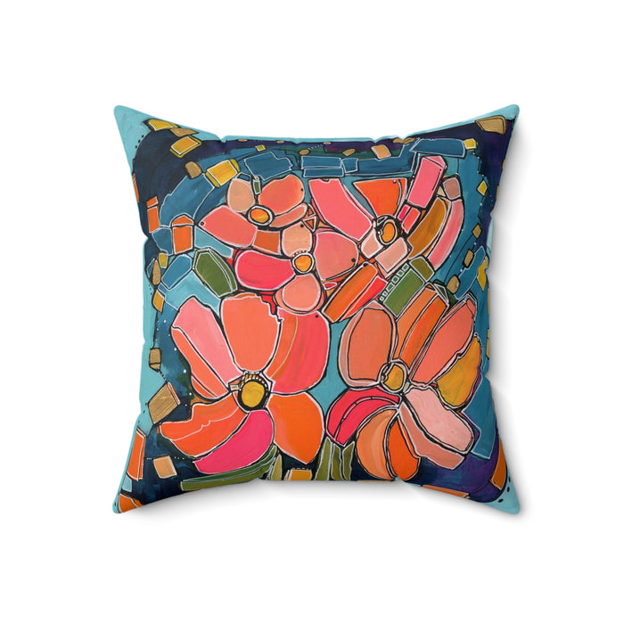 Fireflies and Daisies Throw Pillow