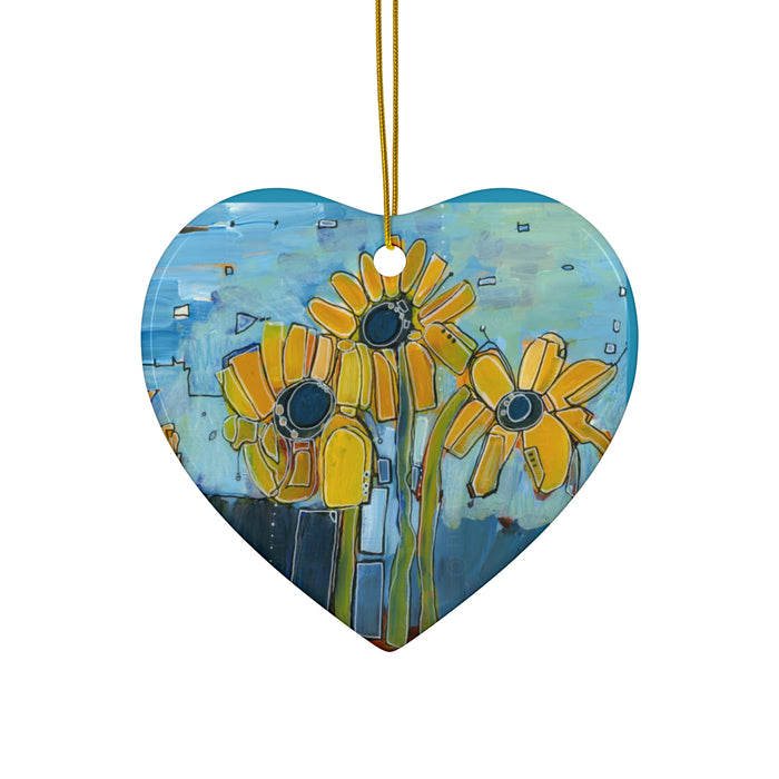 Leah's Sunflowers Ceramic Ornament