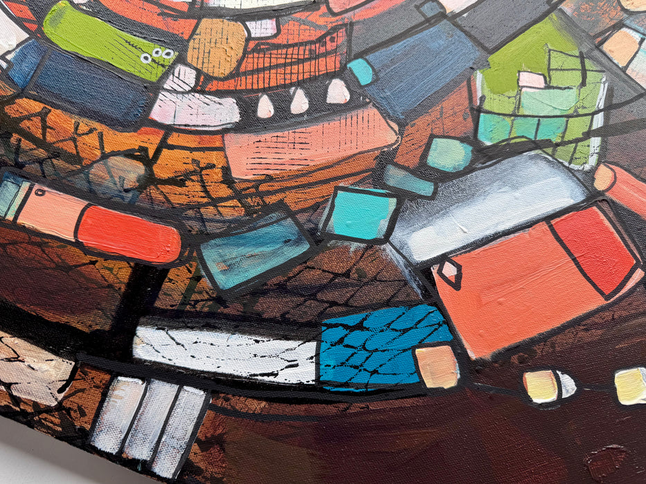 Technicolor Twirl- Original Painting by Leah Nadeau