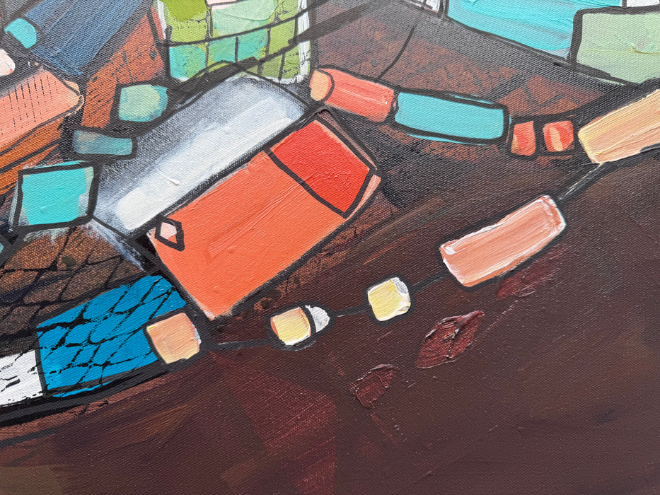 Technicolor Twirl- Original Painting by Leah Nadeau