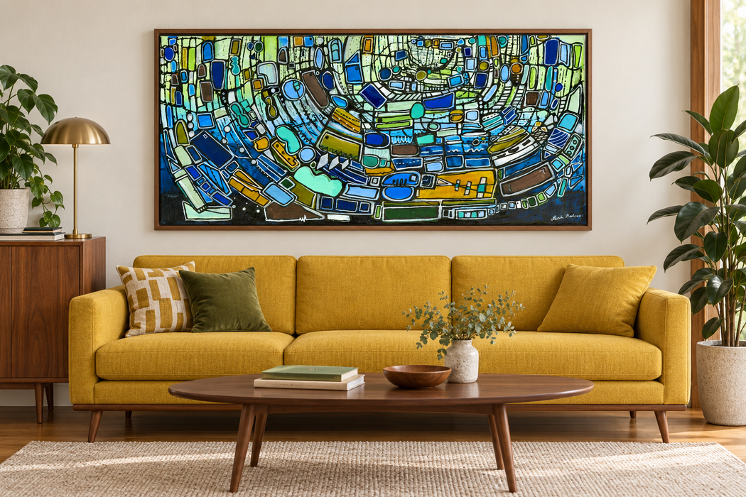 "Against The Current" Mid Century Modern Fine Art Print | Canvas and Paper Print | Atomic Art
