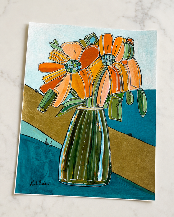 "Atomic Daisy" Abstract Geometric Floral Fine Art Print
