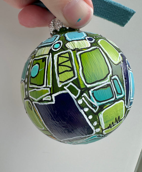 Green, orange and Blue Plastic Ornament