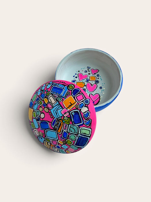 Pink Memory Vessel- original hand painted ceramic