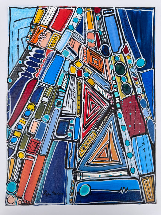 Space Elevator- Original Painting by Leah Nadeau
