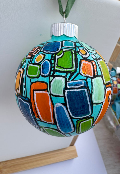 "Retro Futurism" Glass Ornament