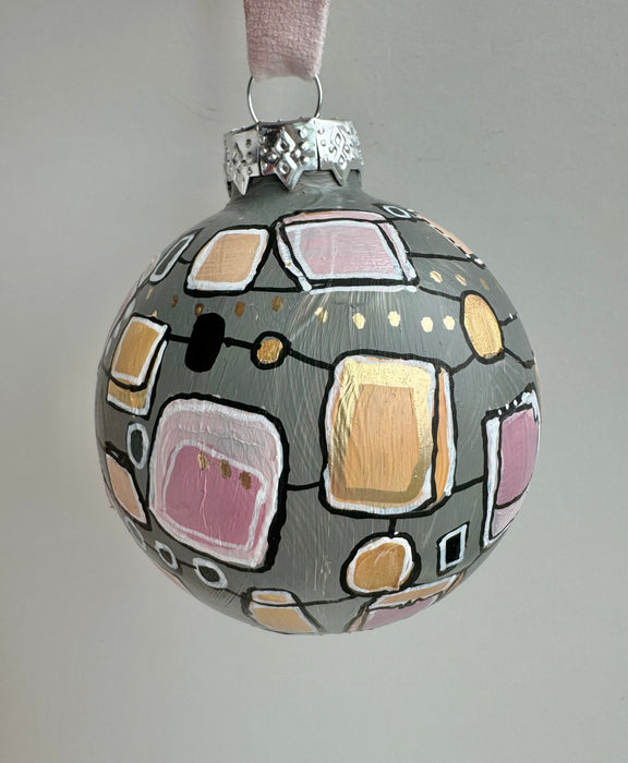 Glass Neutral and Gold ornament