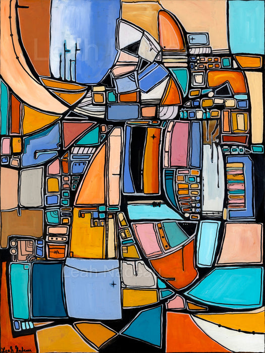 Caravel on the Horizon- Original Painting by Leah Nadeau