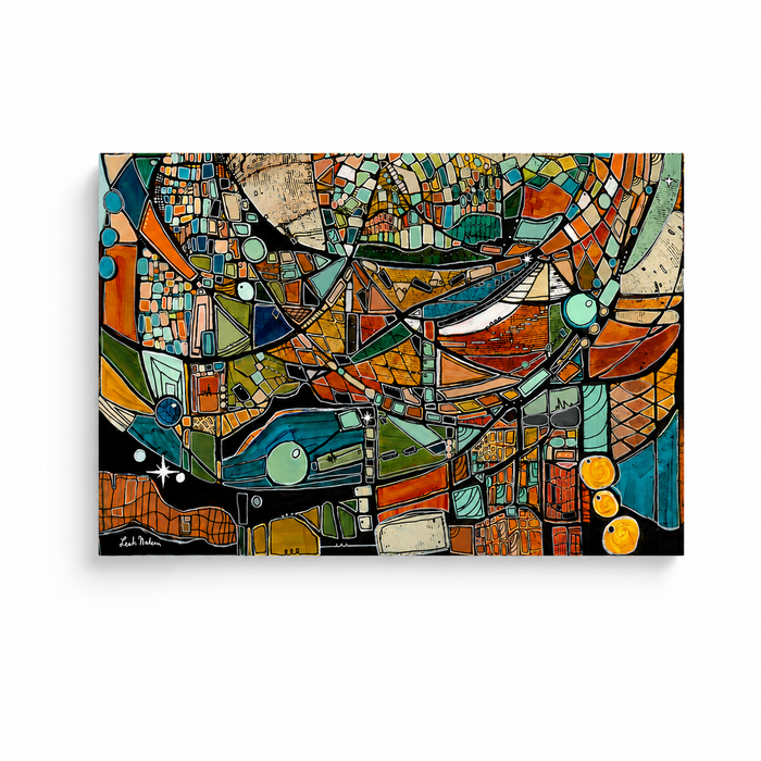 "Palm Canyon Golden Hour" Mid Century Modern Fine Art Print on Canvas