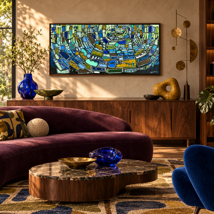 "Against The Current" Mid Century Modern Fine Art Print | Canvas and Paper Print | Atomic Art