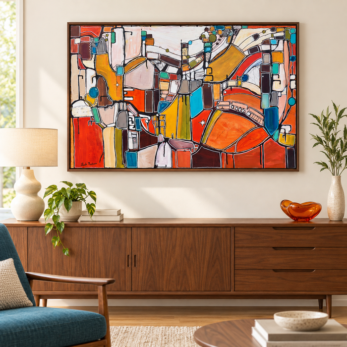 "Headliner" Mid Century Modern Fine Art Print on Canvas | Atomic Age Art