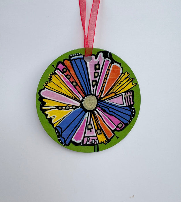 "Flower Power" Metal Ornament