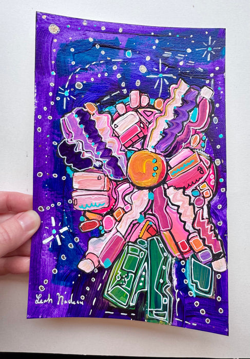 Space Floral- Original Painting by Leah Nadeau