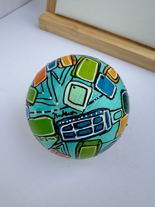 "Retro Futurism" Glass Ornament