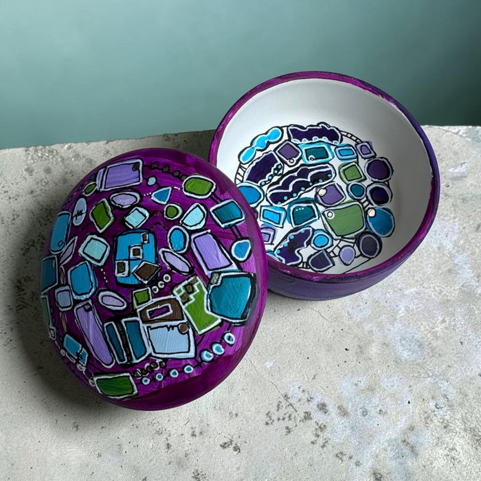 Purple Memory Vessel- An Original hand-painted ceramic