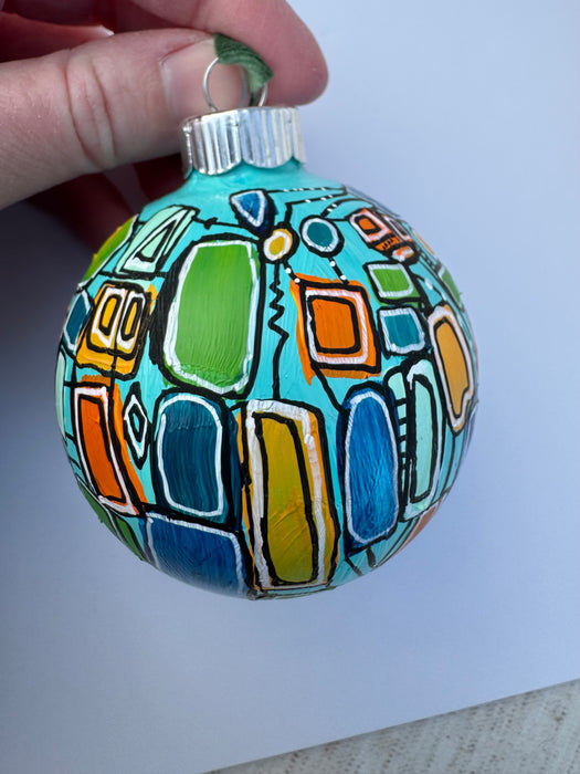 "Retro Futurism" Glass Ornament