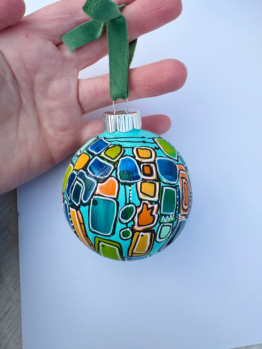 "Retro Futurism" Glass Ornament